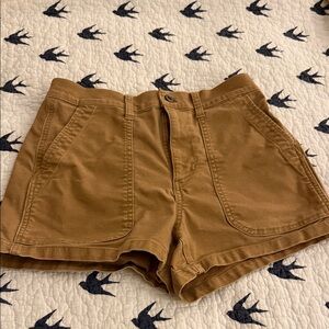 Madewell High-Waist Utility Shorts in Camel Brown size 27" waist